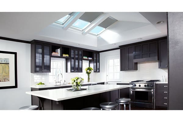 kitchen sky gray blinds